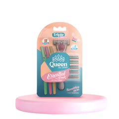 Queen Razor Kit: 10 Refills + Eyebrow Trio