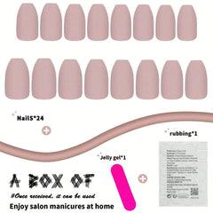 SHEIN 24pcs Mid-Length Water Drop Shaped Press On Nails