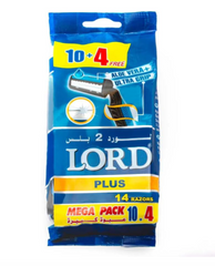 Lord Disposable Razor Twin Blades With Lubricating Strip 10+4 Razors