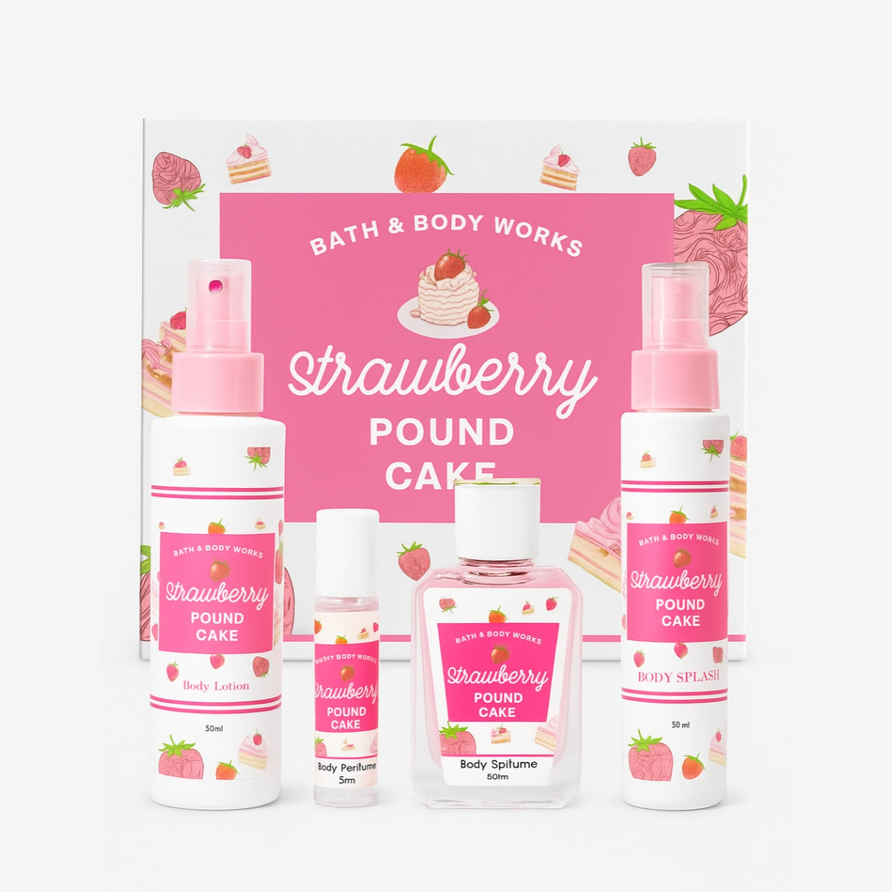 Bath & Body Works – Strawberry Pound Cake Set