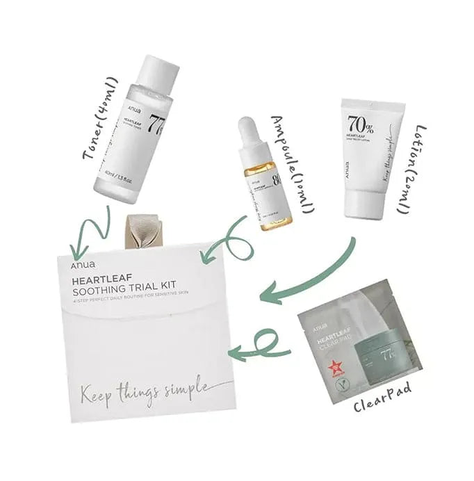 Anua Heartleaf Soothing Trial Kit - 4-STEP Daily Routine