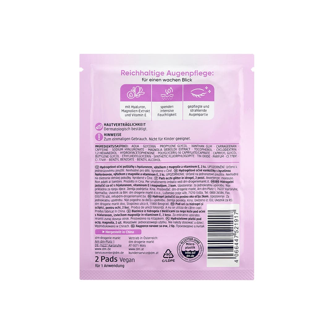 Balea Hydrogel Glitter Eye Pads - 1 Pair