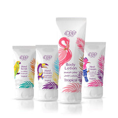Eva Full Body Care Tropical Kit (Heel Cream + Hand Scrub + Body Lotion + FREE Hand Cream)