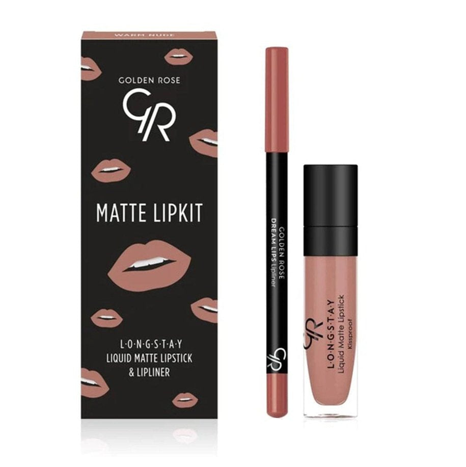 Golden Rose Matte Lip Kit - Warm Nude