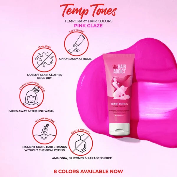 Temp Tones Temporary Hair Dye in Pink Glaze