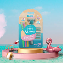 Queen Razor Kit: 10 Refills + Eyebrow Trio