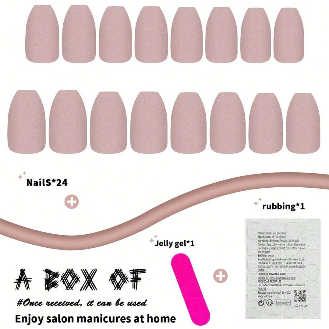 SHEIN 24pcs Mid-Length Water Drop Shaped Press On Nails