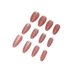 SHEIN Classic Nude Cat Eye Shiny Press On Nails