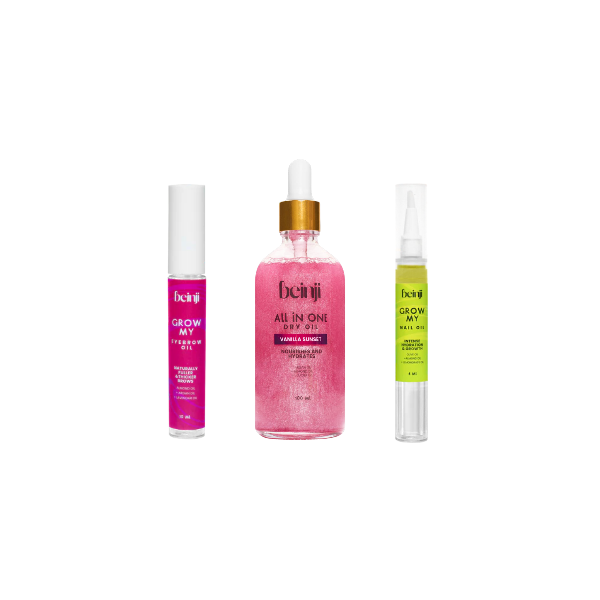 Beinji Complete Care Oil Trio (Dry Oil & Eyebrow Oil & Nail Oil)
